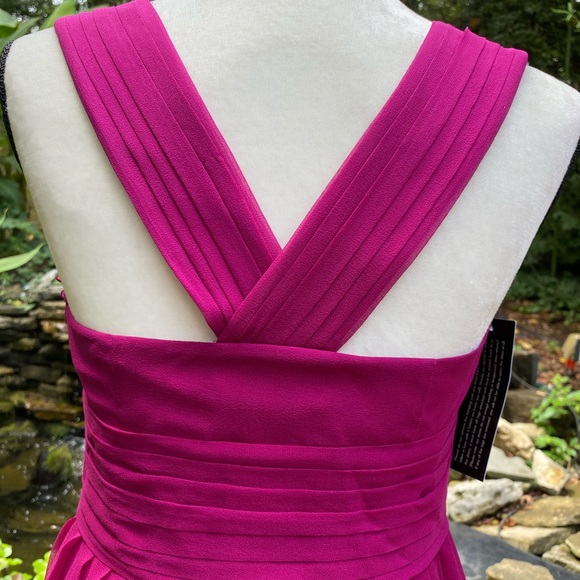 Ann Taylor Formal  Dress Fuchsia Poly Blend 6P - Picture 6 of 10